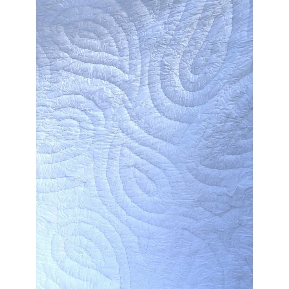 Pottery Barn Queen Cloud Quilt Classic White/White Cotton‎ Paisley No Shams